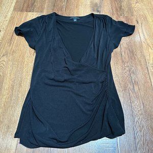 Banana Republic Black Faux Wrap Top